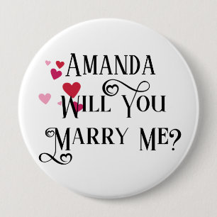 Surprise Wedding Proposal Will you Marry me 10 Cm Round Badge