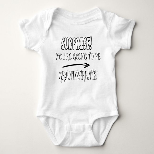 SURPRISE YOU'RE GONNA  GRANDPARENTS PREGNANCY  BABY BODYSUIT (Front)