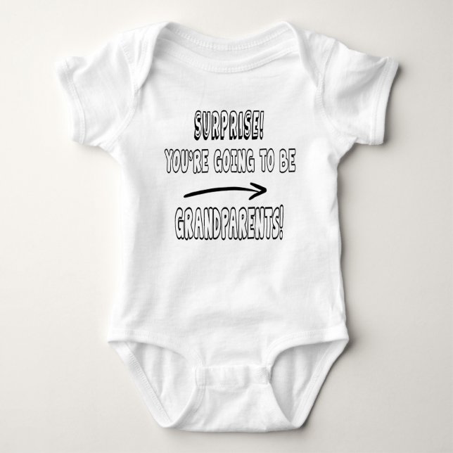 SURPRISE YOU'RE GONNA  GRANDPARENTS PREGNANCY  BABY BODYSUIT (Front)