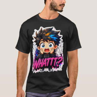 Surprised Anime Chibi Boy "WHATTT?" - Colourful Pa T-Shirt