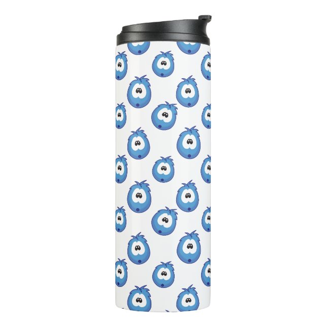 Surprised Blue Sneezie Patterned Thermal Tumbler (Rotated Left)