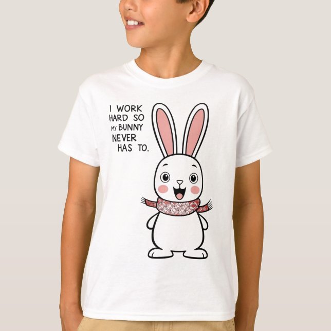 Surprised Bunny T-Shirt – Cute Bunny Reaction with (Front)