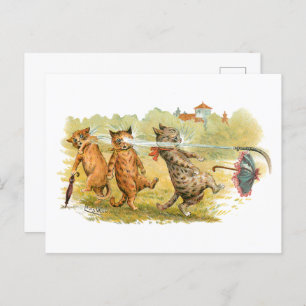 Surprised Cats Louis Wain Postcard