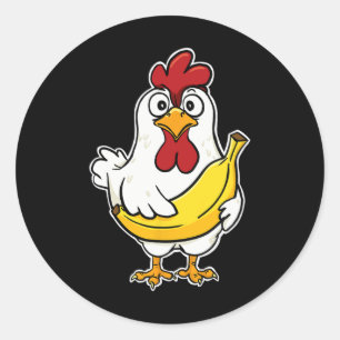 Surprised Chicken Nana  Classic Round Sticker
