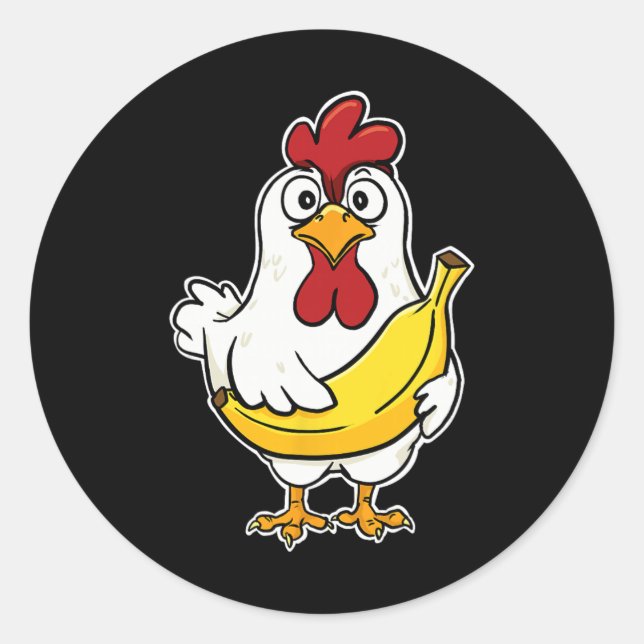 Surprised Chicken Nana  Classic Round Sticker (Front)