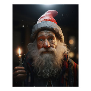 Surprised Christmas Gnome Poster