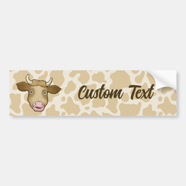 Surprised Cow Bumper Sticker (Front)