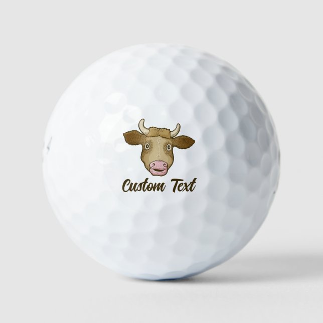 Surprised Cow Golf Balls (Front)