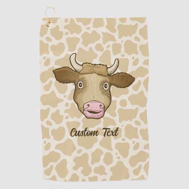 Surprised Cow Golf Towel (Front)
