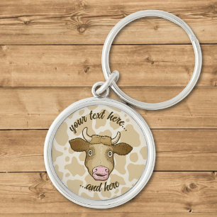 Surprised Cow Keychain