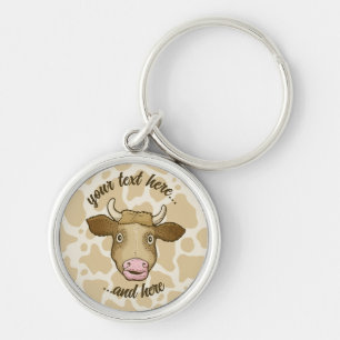 Surprised Cow Keychain