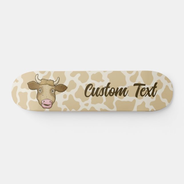 Surprised Cow Skateboard Deck (Horz)