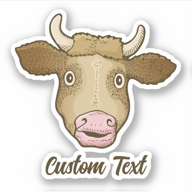 Surprised Cow Sticker (Front)