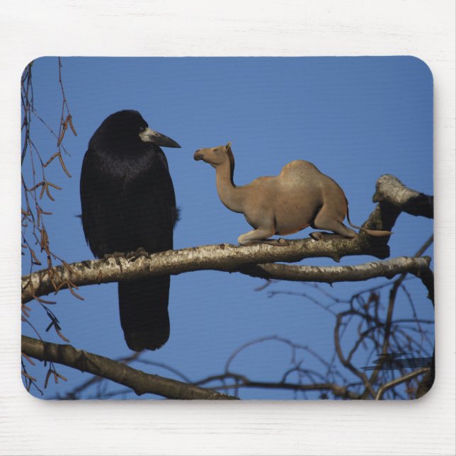 Surprised Crow Mouse Pad (Front)