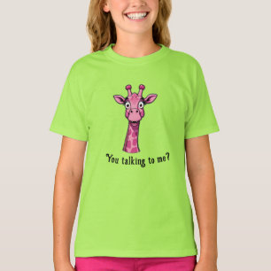 Surprised Cute Pink Giraffe T-Shirt