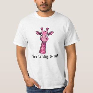Surprised Cute Pink Giraffe T-Shirt