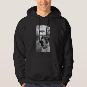 Surprised Dog Selfie With Alien UFO Funny Dog Men Hoodie