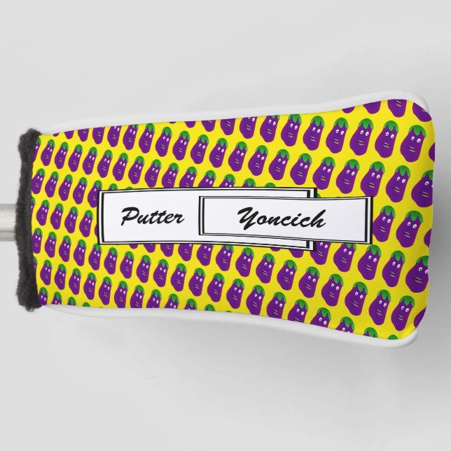 Surprised Eggplant by Kenneth Yoncich Golf Head Cover (Front)