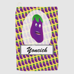Surprised Eggplant by Kenneth Yoncich Golf Towel