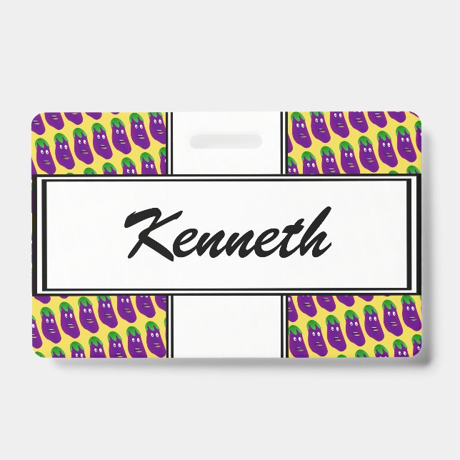 Surprised Eggplant by Kenneth Yoncich ID Badge (Front)