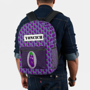 Surprised Eggplant by Kenneth Yoncich Printed Backpack