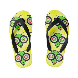Surprised Extraterrestrial Funny Face Kid's Jandals