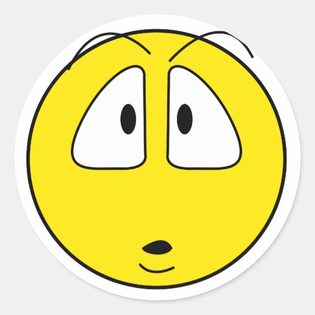 Surprised face classic round sticker (Front)