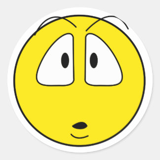 Surprised face classic round sticker