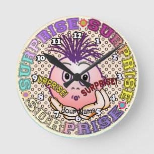 Surprised Face Round Clock