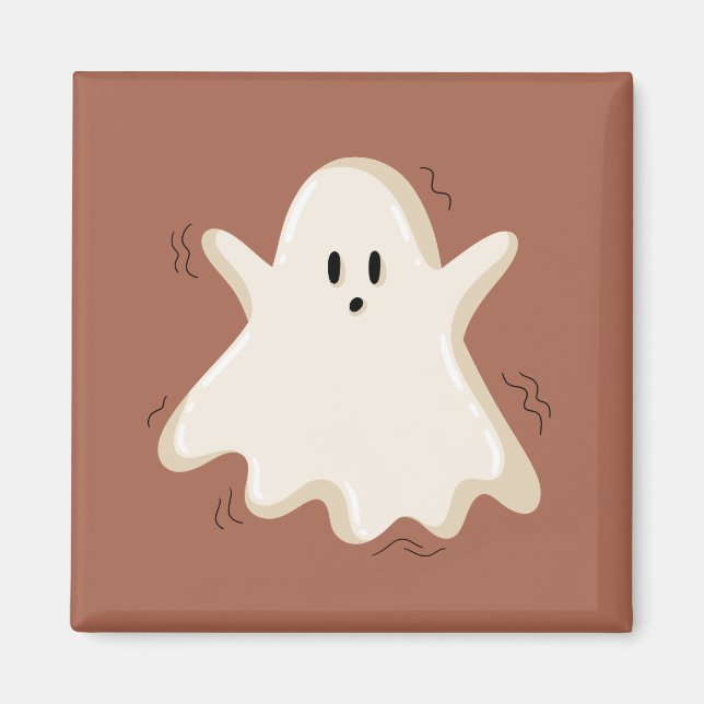 Surprised Ghost with Raised Arms Magnet (Front)