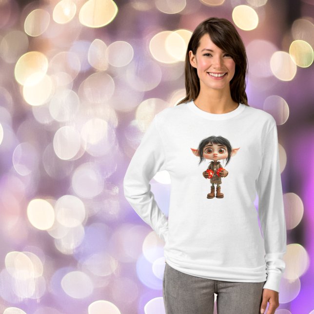 Surprised Girl Christmas Elf Women's Tee (Creator Uploaded)