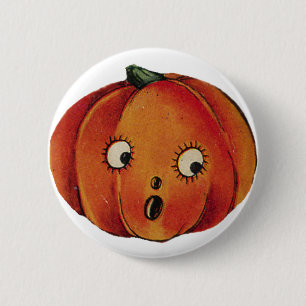 Surprised Halloween Pumpkin 6 Cm Round Badge