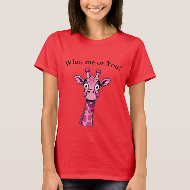 Surprised Pink Giraffe T-Shirt (Front)