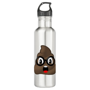 Surprised Poop Glasses Emoji 710 Ml Water Bottle