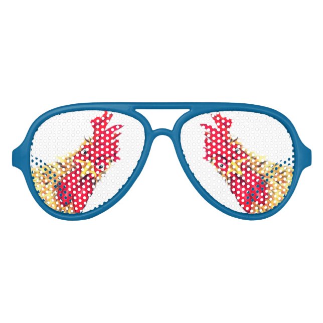Surprised Rooster Funny Sunglasses (Front)
