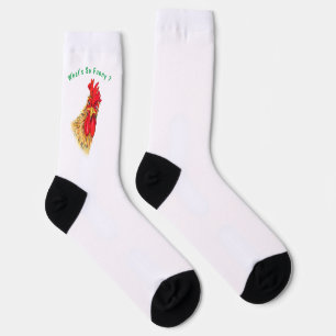 Surprised Rooster Socks Playful - What's So Funny