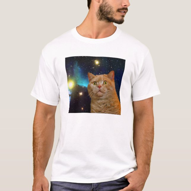 Surprised Space Kitty T-Shirt (Front)