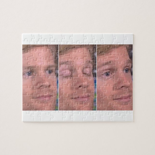 Surprised White Guy Blinking Reaction Meme Vine Jigsaw Puzzle (Horizontal)