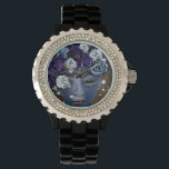 Surreal Abstract Indigo Face & Flowers Watch<br><div class="desc">Surreal Abstract Indigo Face & Flowers</div>