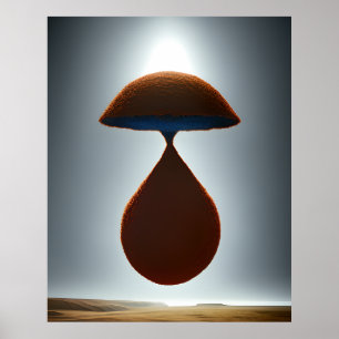 Surreal abstract modern a drop or a mushroom  poster