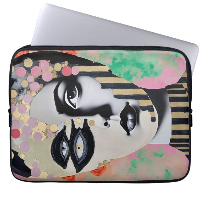 surreal abstract woman laptop sleeve (Front)