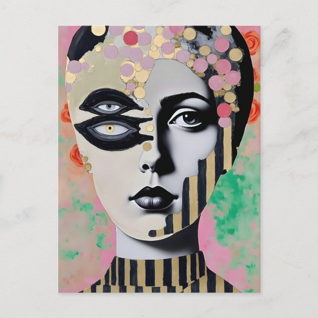 surreal abstract woman  postcard (Front)