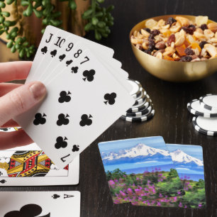 Surreal Alaskan Wilderness painting Playing Cards