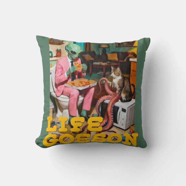 Surreal Alien Pizza Moment  Cushion (Front)