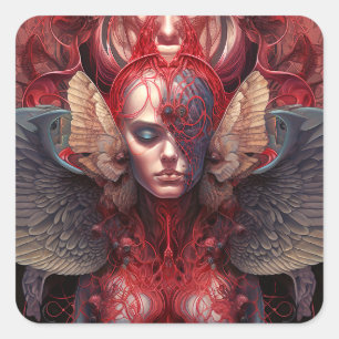 Surreal Angel Artwork Square Sticker