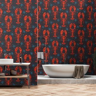 Surreal Animal Design With Lobster Pattern. Wallpaper