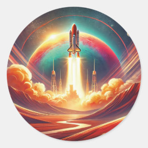 surreal art classic round sticker