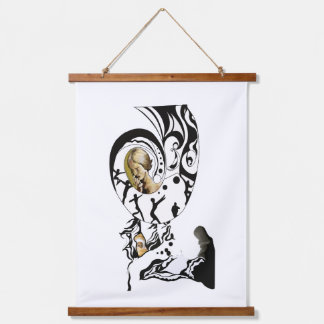 Surreal Art Mono-Spiral Wood Topped Wall Tapestry