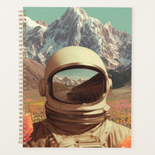 Surreal Astronaut In Flower Field Planner
