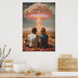 Surreal Atomic Picnic Digital Wall Art - Retro Cou